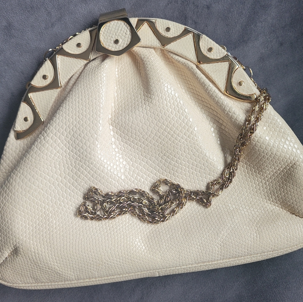 Vintage Faux Crocodile Skin Elegant Handbag Purse